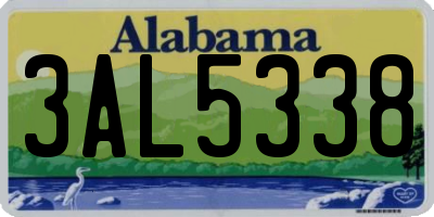 AL license plate 3AL5338