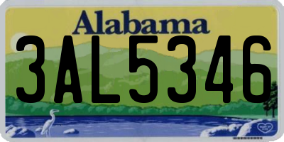 AL license plate 3AL5346