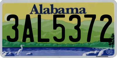 AL license plate 3AL5372