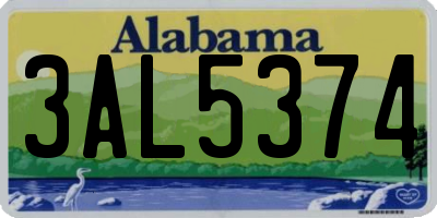 AL license plate 3AL5374