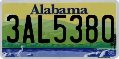 AL license plate 3AL5380