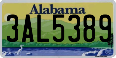 AL license plate 3AL5389