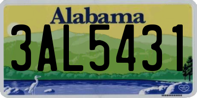 AL license plate 3AL5431
