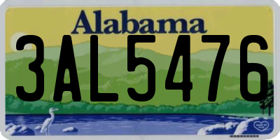 AL license plate 3AL5476