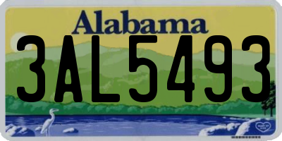 AL license plate 3AL5493