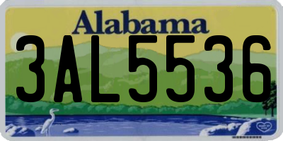AL license plate 3AL5536