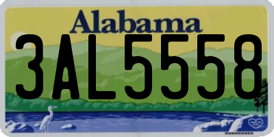AL license plate 3AL5558