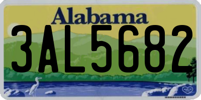 AL license plate 3AL5682