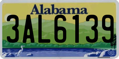 AL license plate 3AL6139