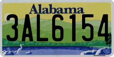 AL license plate 3AL6154