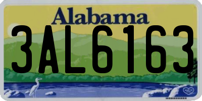 AL license plate 3AL6163