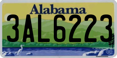AL license plate 3AL6223