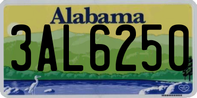 AL license plate 3AL6250