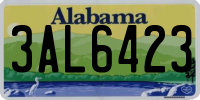 AL license plate 3AL6423