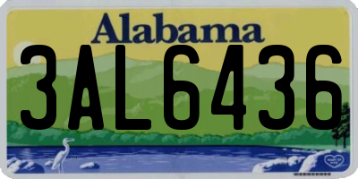 AL license plate 3AL6436