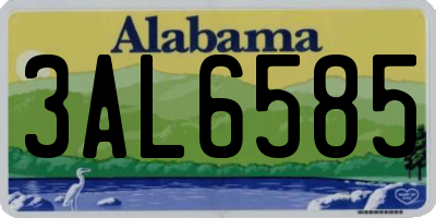 AL license plate 3AL6585