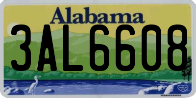 AL license plate 3AL6608