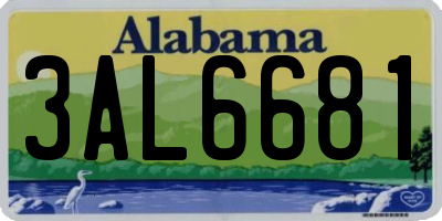 AL license plate 3AL6681