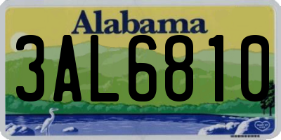 AL license plate 3AL6810