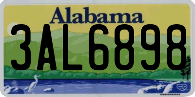 AL license plate 3AL6898