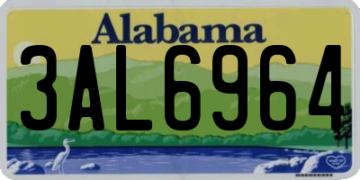 AL license plate 3AL6964