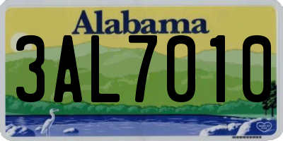 AL license plate 3AL7010
