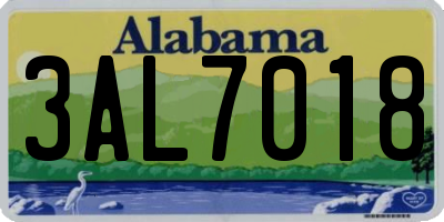 AL license plate 3AL7018