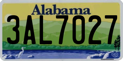 AL license plate 3AL7027
