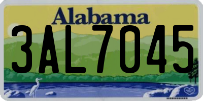 AL license plate 3AL7045