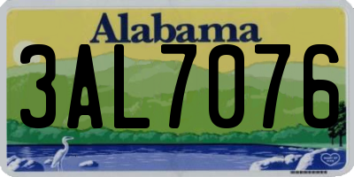 AL license plate 3AL7076