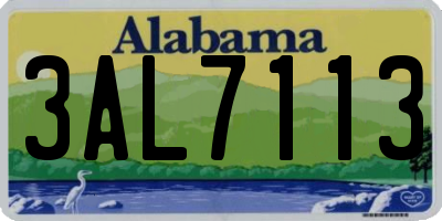 AL license plate 3AL7113