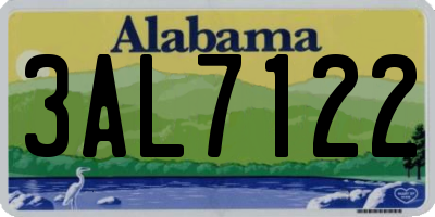 AL license plate 3AL7122