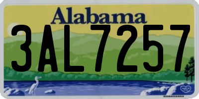 AL license plate 3AL7257