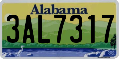 AL license plate 3AL7317