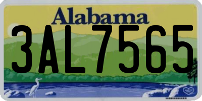 AL license plate 3AL7565