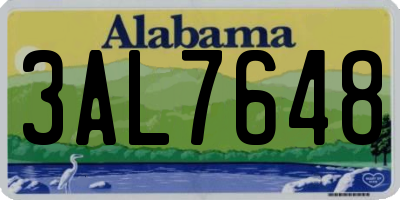 AL license plate 3AL7648