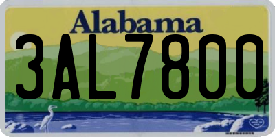 AL license plate 3AL7800