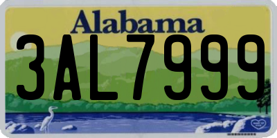 AL license plate 3AL7999