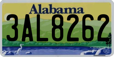 AL license plate 3AL8262