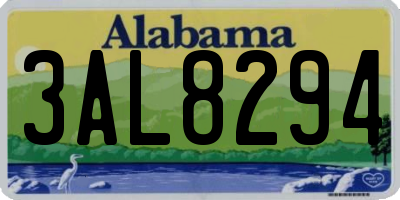 AL license plate 3AL8294