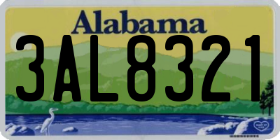 AL license plate 3AL8321