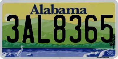 AL license plate 3AL8365