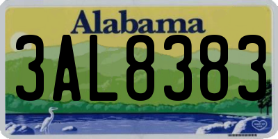 AL license plate 3AL8383