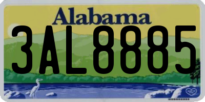 AL license plate 3AL8885
