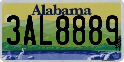 AL license plate 3AL8889