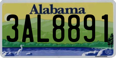 AL license plate 3AL8891