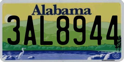 AL license plate 3AL8944