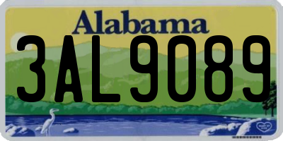 AL license plate 3AL9089