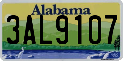 AL license plate 3AL9107