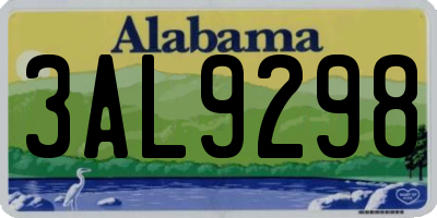 AL license plate 3AL9298